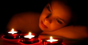 Lady and candles