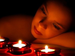 Lady and candles